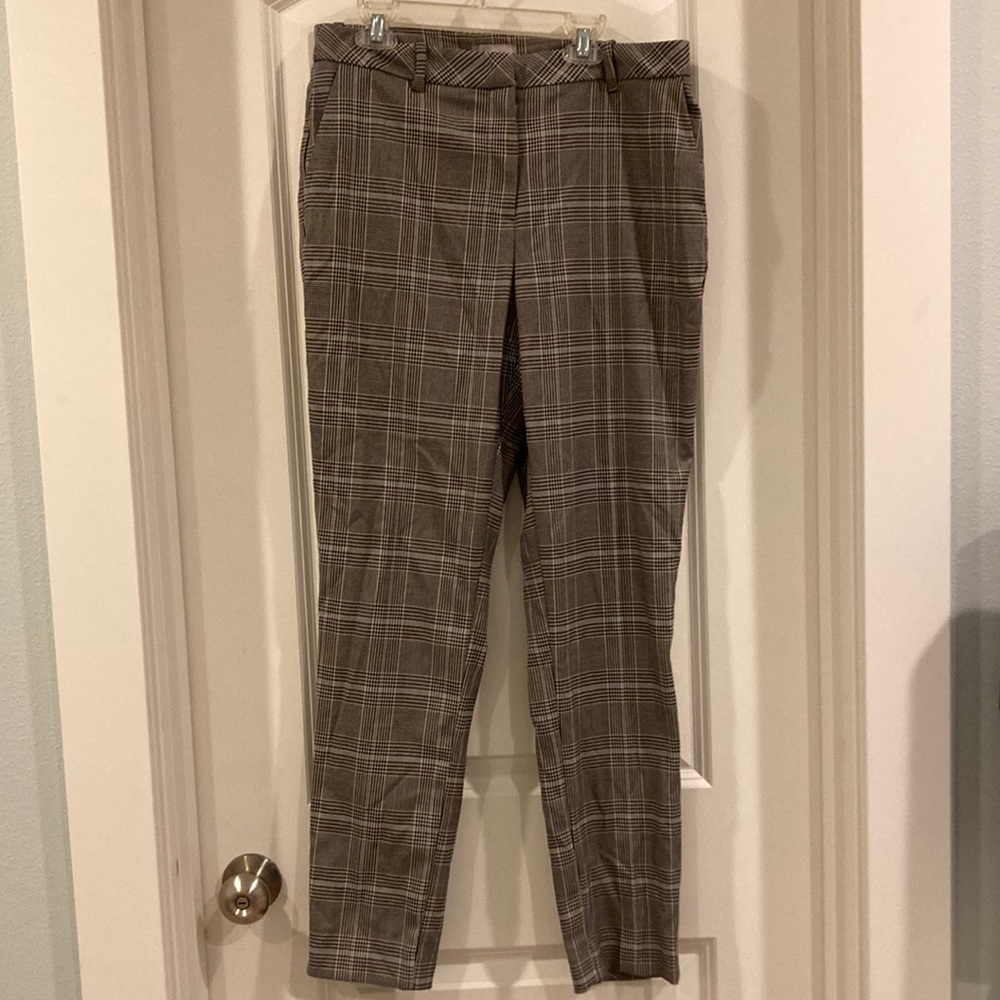 Stripped, black/white/gray dress pants
